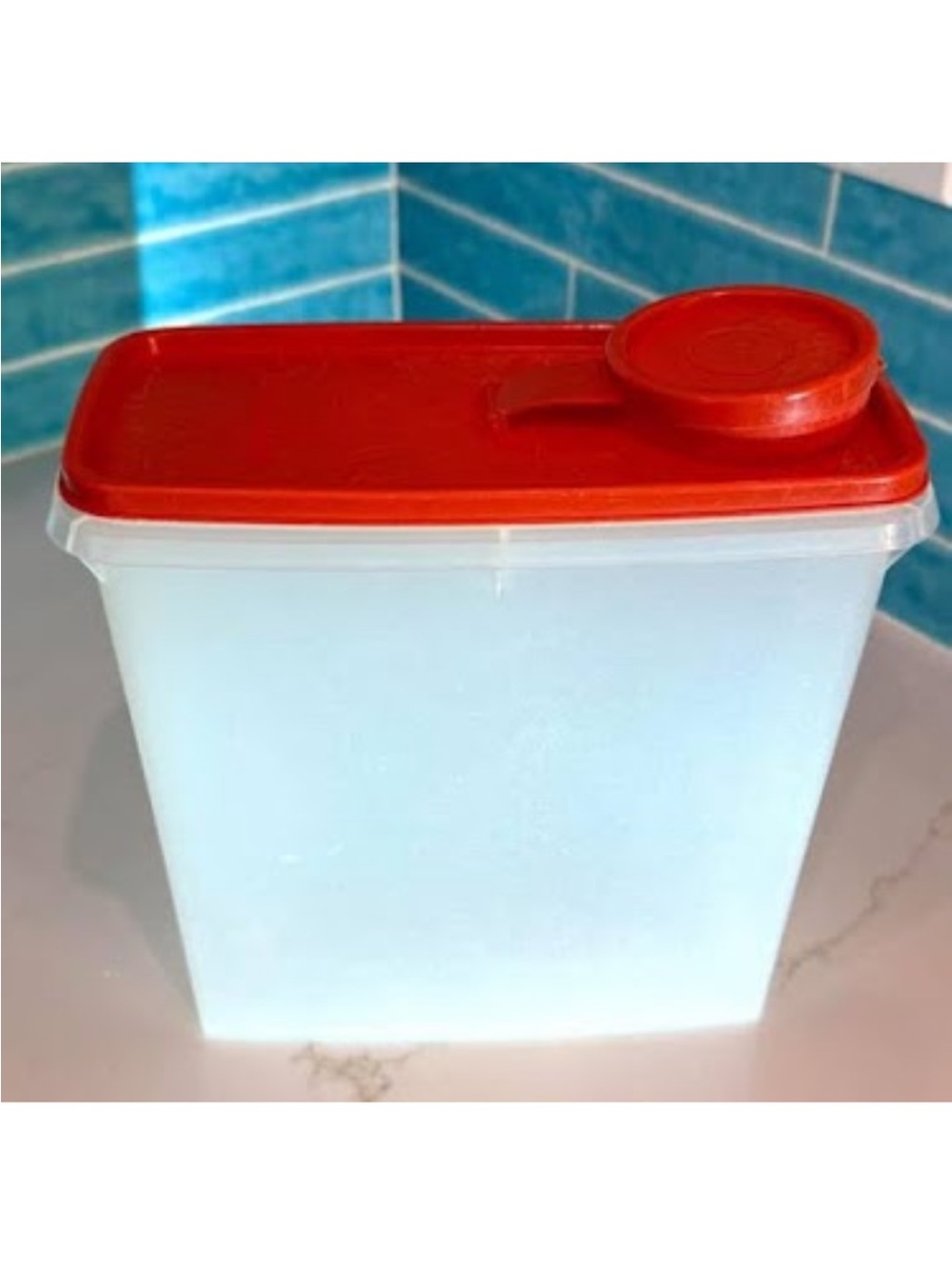 Tupperware Red Lid Clear Dry Food Storage Container